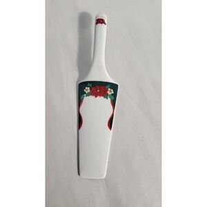 Vintage Tienshan Christmas Poinsettia Ceramic Cake Server Spatula Holiday‎ Decor